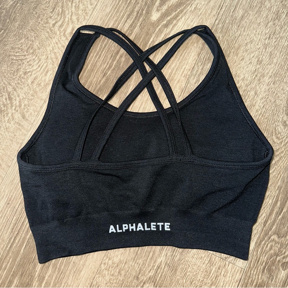 Alphalete Black Strappy Sports Bra - Picture 1 of 2